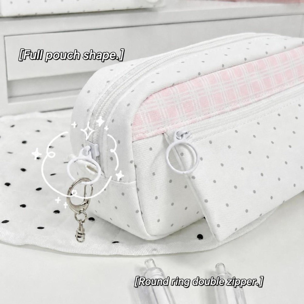 Эстетичный пенал в горошек и к – обзор и цена Aesthetic Large Pencil Case Pouch