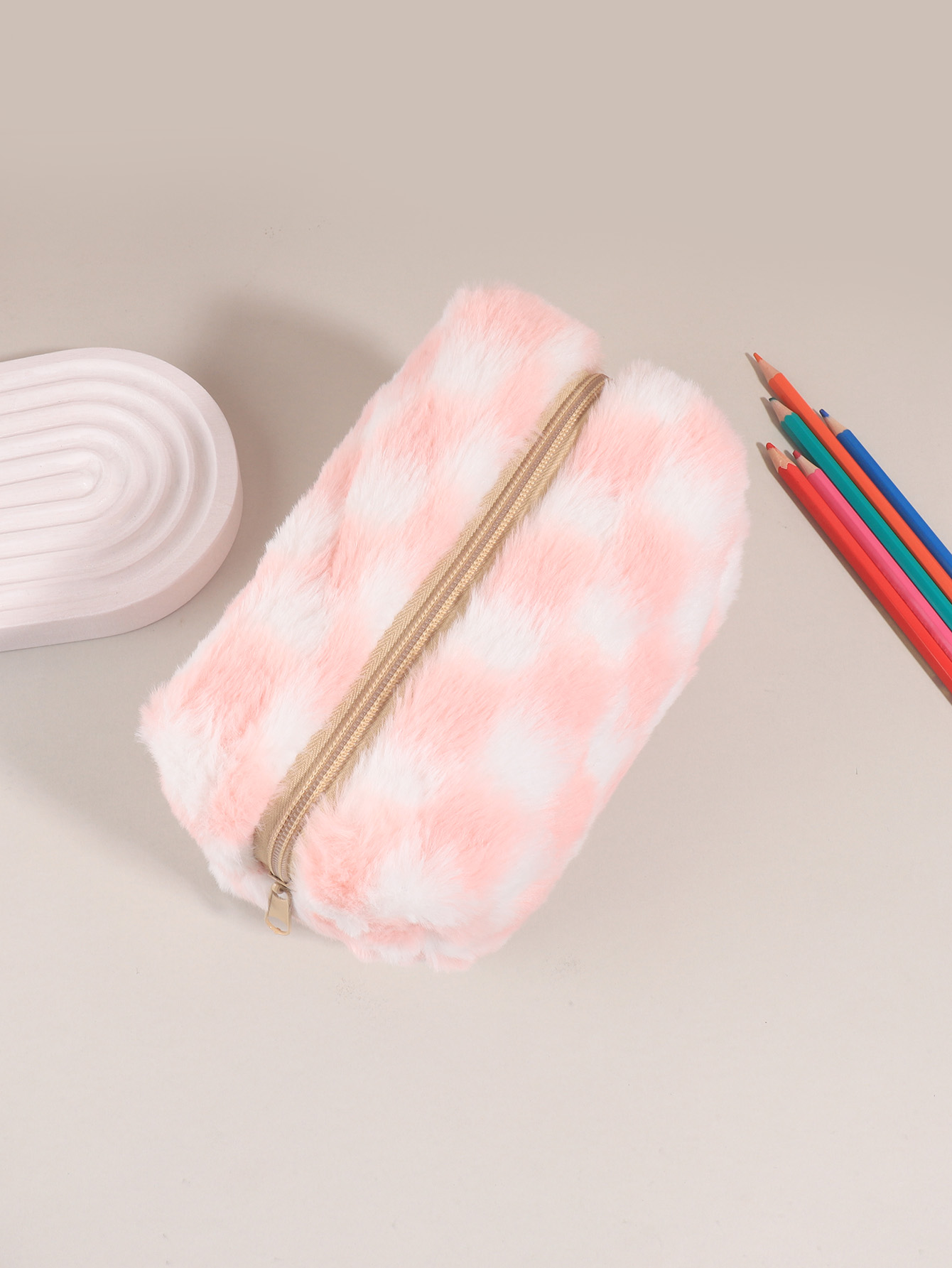 Милый корейский пенал в клетку – обзор и цена Aesthetic Large Pencil Case Pouch