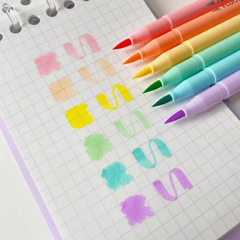 6-цветная мягкая кисть, набор  – обзор и цена Pastel Highlighter Set Double Ended