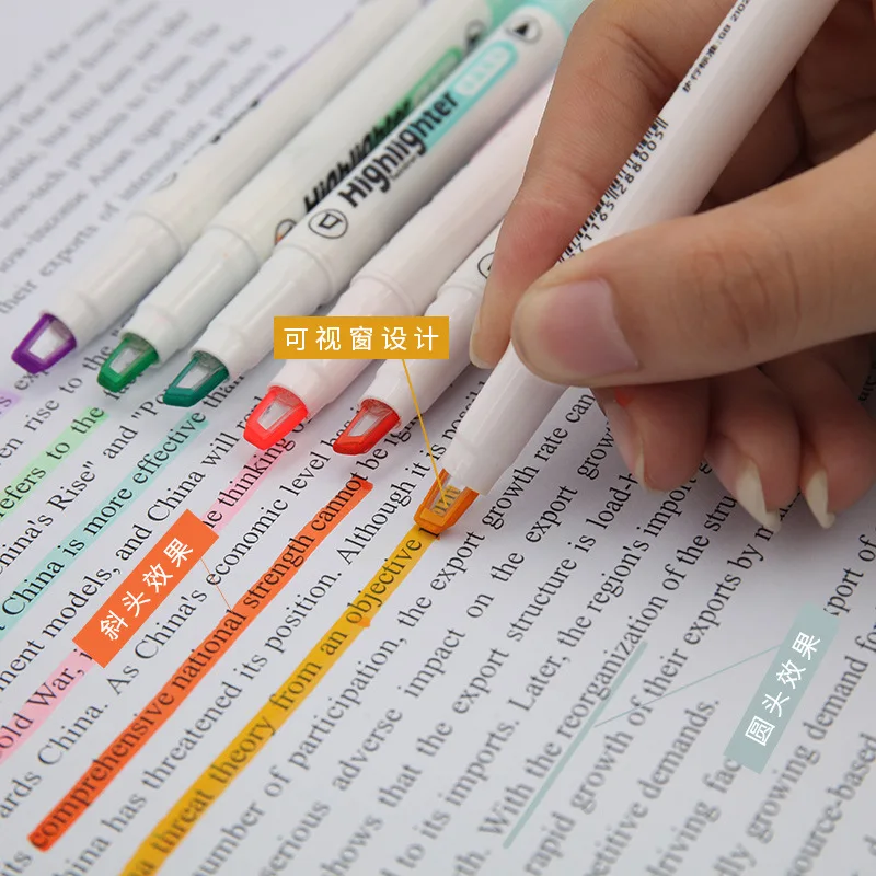 6 цветов/набор, уникальный мар – обзор и цена Pastel Highlighter Set Double Ended